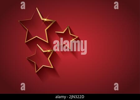 Gold stars template. Giving Ceremony. Golden prize red carpet concept, Silhouette star icon. Films and cinema symbol stock, Banner Academy award Stock Vector