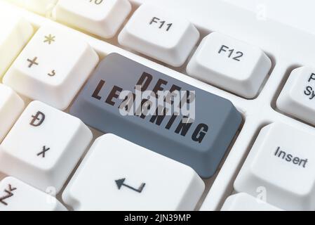 Text sign showing Deep Learning, Business idea Hierarchical Abstractions Artificial Intelligence Algorithm -48675 Stock Photo