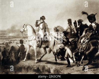 NAPOLEON AT THE BATTLE OF WAGRAM 6 July 1809 by Horace Vernet Stock ...