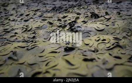 Armoured military vehicle camouflage cover, closeup detail Stock Photo
