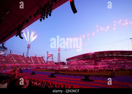 A general view of fireworks during the Closing Ceremony for the 2022 Commonwealth Games at the Alexander Stadium in Birmingham. Picture date: Monday August 8, 2022. Stock Photo