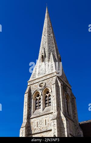 Exterior of late 19th century All Saints' Blackheath church made of Kentish ragstone, Blackheath, London, UK Stock Photo