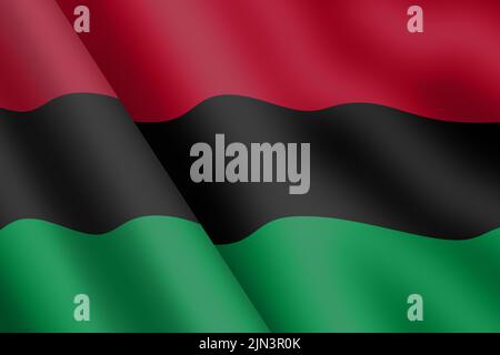 African American waving flag 3d illustration wind ripple Stock Photo