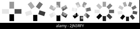 Small rectangles forming circle, version with four to nine objects. Can be used as infographics element Stock Vector