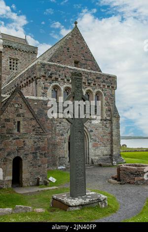 Sacred Cross at the Abbey on Iona, Mull, Argyll and Bute, Scotland Stock Photo