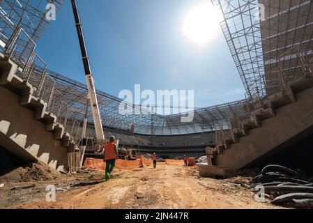 Belo Horizonte, Brazil. 08th Aug, 2022. MG - Belo Horizonte - 08/08/2022 - FILE, WORKS ARENA MRV Workers are seen at the Arena MRV stadium in the city of Belo Horizonte in file photos taken on 07/28/2022. The stadium is under construction and should have a capacity for over 40,000 fans. Photo: Alessandra Torres/AGIF/Sipa USA Credit: Sipa USA/Alamy Live News Stock Photo