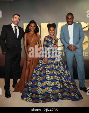 New York, NY, USA. 08th Aug, 2022. Sharlto Copley, Iyana Halley, Leah Jeffries and Idris Elba at the World Premiere of Beast at Museum of Modern Art on August 08, 2022 in New York City. Credit: Walik Goshorn/Media Punch/Alamy Live News Stock Photo