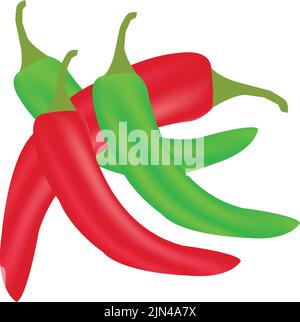 Pepper Flat Design Mexico Icon with Side Shadow Stock Vector