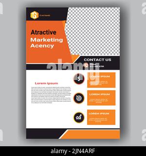 flyer pamphlet brochure cover design layout space, vector illustration template in A4 size, Stock Vector