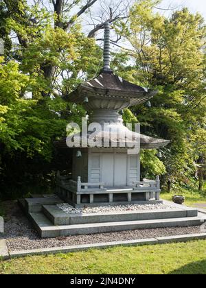 Minamiuwa, Ehime prefecture, Japan - April 8, 2018: On the grounds of Kanjizaiji, temple number 40 of Shikoku pilgrimage Stock Photo