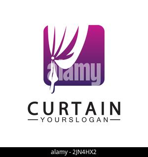Curtain logo vector illustration design template Stock Vector