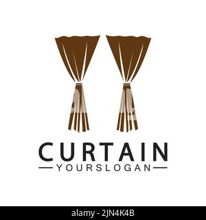 Curtain logo vector illustration design template Stock Vector