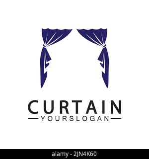 Curtain logo vector illustration design template Stock Vector