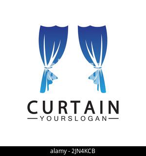 Curtain logo vector illustration design template Stock Vector