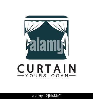 Curtain logo vector illustration design template Stock Vector