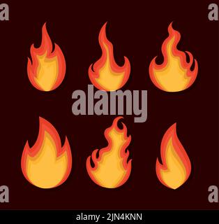 colored flames bundle Stock Vector