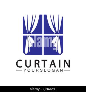 Curtain logo vector illustration design template Stock Vector