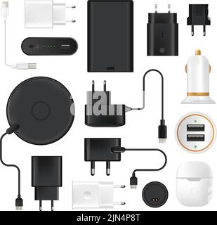 Charger for phones, laptops and devices gadgets Stock Vector