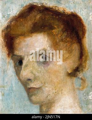 Paula Modersohn Becker, Self Portrait with Chain, painting in oil on ...