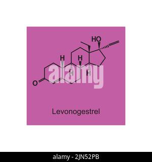 Levonogestrel hormone molecular structure on white background. Vector ...