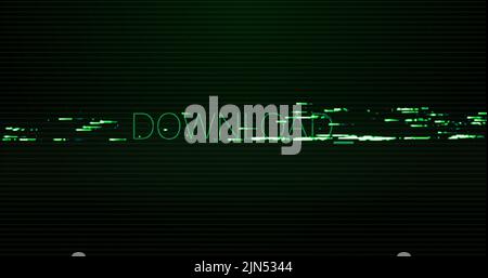 Image of interference over download text on black background Stock Photo