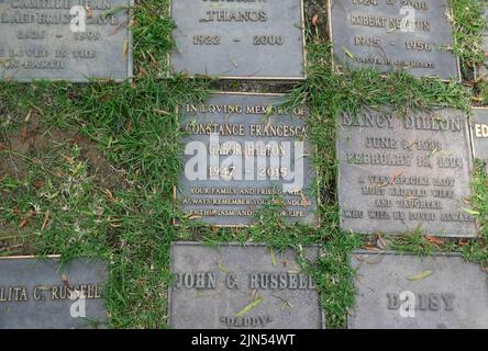 Los Angeles, California, USA 1st August 2022 Actress Constance Francesca Gabor Hilton's Grave at Pierce Brothers Westwood Village Memorial Park on August 1, 2022 in Los Angeles, California, USA. Photo by Barry King/Alamy Stock Photo Stock Photo