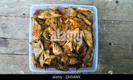 milkfish or ikan bandeng cooking with spicy taste Stock Photo