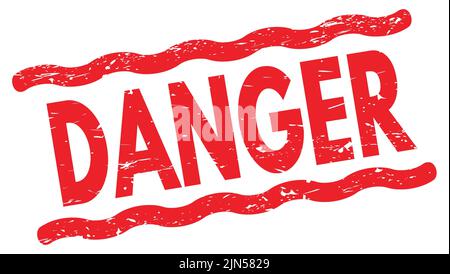 DANGER text written on red lines stamp sign. Stock Photo