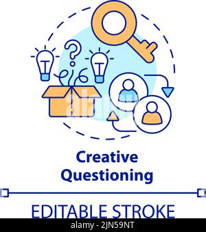 Creative questioning concept icon Stock Vector