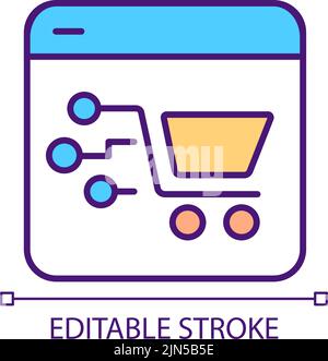 Ecommerce platform RGB color icon Stock Vector