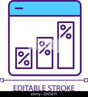 Graph in data analytics RGB color icon Stock Vector