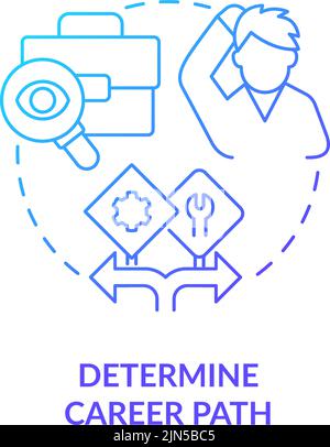 Determine career path blue gradient concept icon Stock Vector