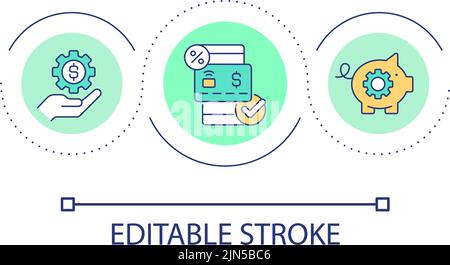 Mobile banking loop concept icon Stock Vector