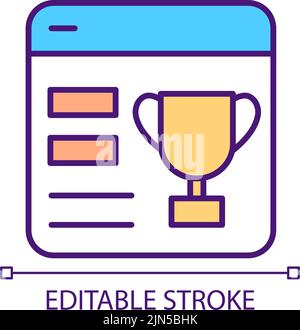 Athletics records in digital form RGB color icon Stock Vector