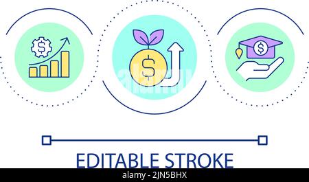 Increase deposit profit loop concept icon Stock Vector