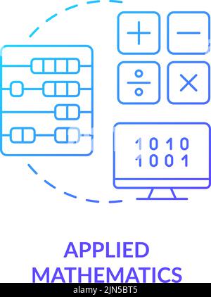 Applied mathematics blue gradient concept icon Stock Vector