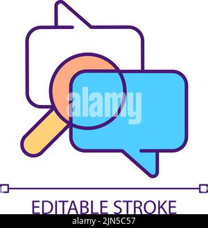 User comments moderation RGB color icon Stock Vector