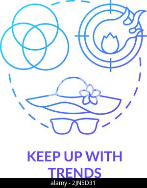 Keep up with trends blue gradient concept icon Stock Vector