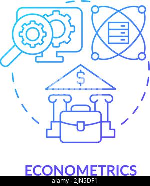 Econometrics blue gradient concept icon Stock Vector