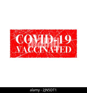 Covid-19 vaccinated vector stamp isolated on white background Stock Vector