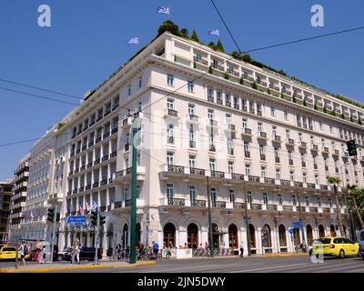 Exterior view of the Hotel Grande Bretagne in Athens Greece Stock Photo