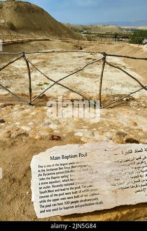 Jordan, Bethany, Site of Bethany on the banks of the Jordan, Place where John the Baptist baptized Jesus Stock Photo