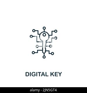 Digital Key icon. Monochrome simple Cryptocurrency icon for templates, web design and infographics Stock Vector