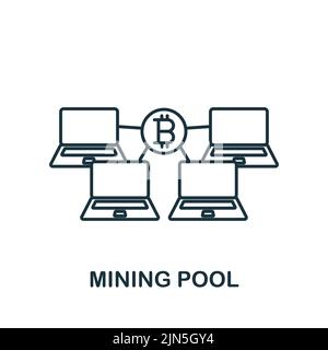 Mining Pool icon. Monochrome simple Cryptocurrency icon for templates, web design and infographics Stock Vector