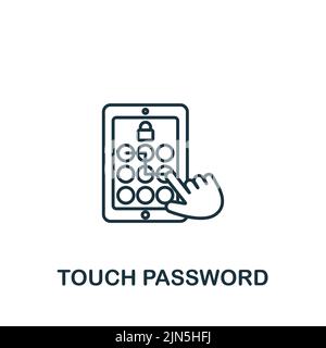 Touch Password icon. Monochrome simple Cryptocurrency icon for templates, web design and infographics Stock Vector