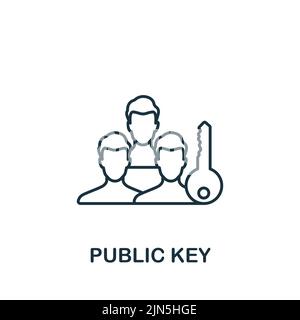 Public Key icon. Monochrome simple Cryptocurrency icon for templates, web design and infographics Stock Vector