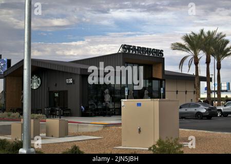 A modern Starbucks building in Las Vegas, Nevada Stock Photo