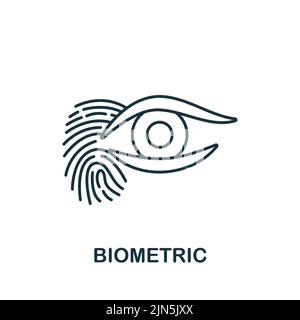 Biometric icon. Monochrome simple Cybercrime icon for templates, web design and infographics Stock Vector