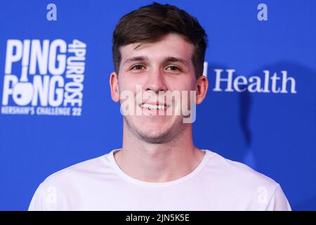 ELYSIAN PARK, LOS ANGELES, CALIFORNIA, USA - AUGUST 08: American professional basketball player for the Los Angeles Lakers of the National Basketball Association Austin Reaves arrives at Kershaw's Challenge Ping Pong 4 Purpose 2022 held at Dodger Stadium on August 8, 2022 in Elysian Park, Los Angeles, California, United States. (Photo by Xavier Collin/Image Press Agency) Stock Photo