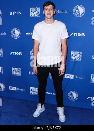 ELYSIAN PARK, LOS ANGELES, CALIFORNIA, USA - AUGUST 08: American professional basketball player for the Los Angeles Lakers of the National Basketball Association Austin Reaves arrives at Kershaw's Challenge Ping Pong 4 Purpose 2022 held at Dodger Stadium on August 8, 2022 in Elysian Park, Los Angeles, California, United States. (Photo by Xavier Collin/Image Press Agency) Stock Photo